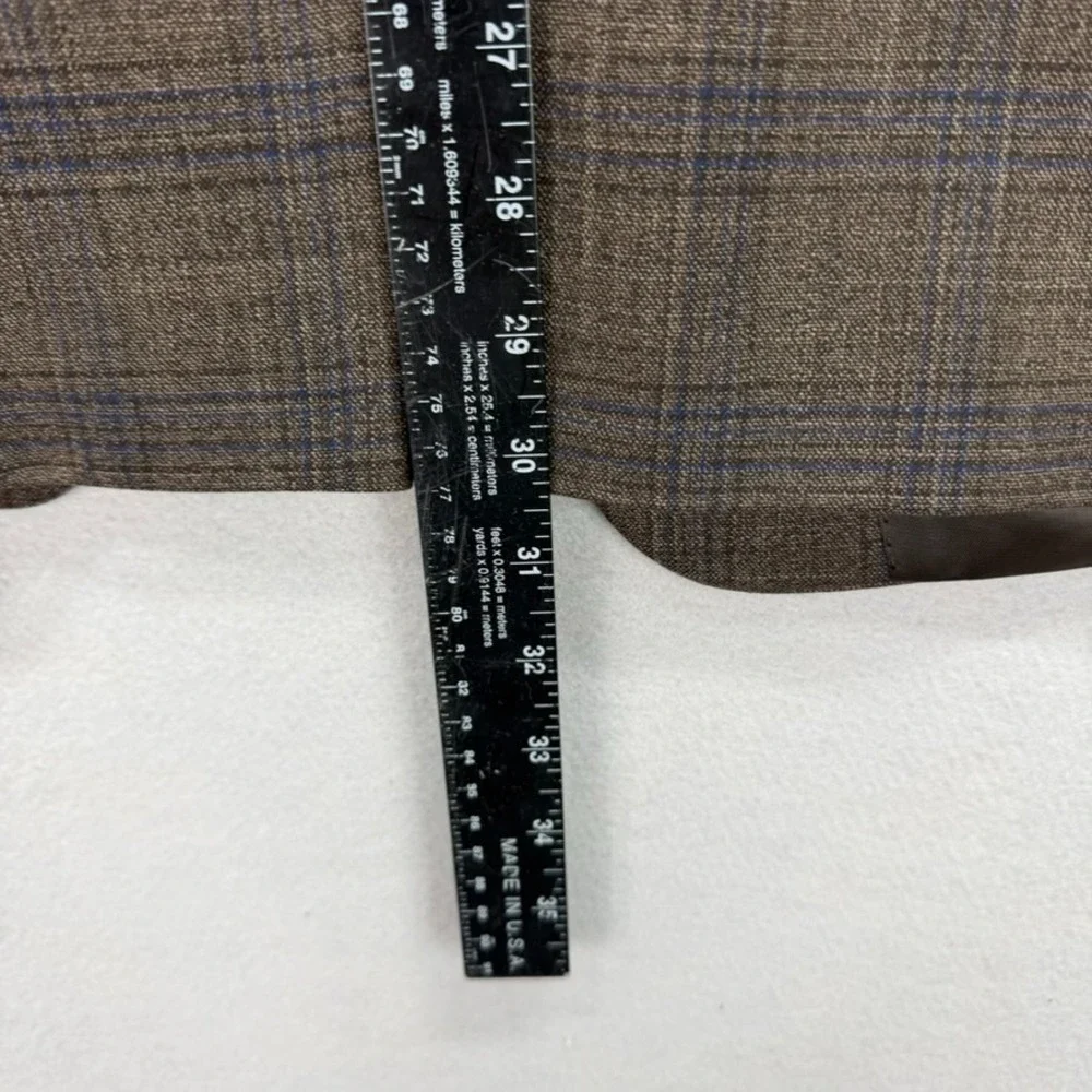 Lauren Ralph Lauren Blazer Jacket Mens 46R Brown Check Formal‎ Black Label Coat